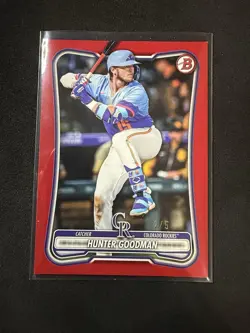 2026 Bowman Hunter Goodman #82 Red Border 2/5 RC Colorado Rockies Rookie - Image 1
