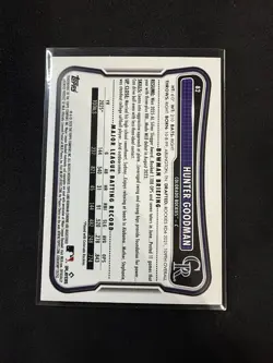 2026 Bowman Hunter Goodman #82 Red Border 2/5 RC Colorado Rockies Rookie - Image 2