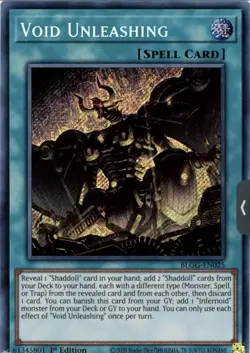 BLGG-EN025 Void Unleashing : Secret Rare 1st Edition Mint YuGiOh Card - Image 1
