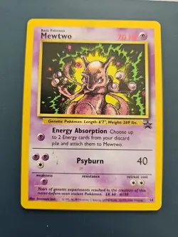 Mewtwo Black Star Promo 14 WOTC 1999-2000 Pokemon TCG Card Vintage Rare - Image 1