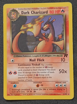 Pokemon TCG Dark Charizard 21/82 - Team Rocket Non-Holo Rare Card LP - Image 1