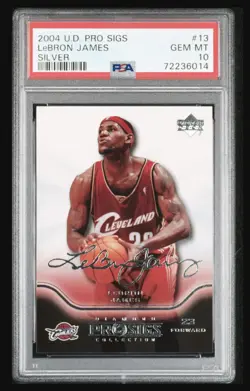 2004 Upper Deck Diamond Collection PRO SIGS SILVER Lebron James #13 PSA 10 POP 5 - Image 1