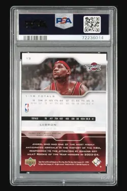 2004 Upper Deck Diamond Collection PRO SIGS SILVER Lebron James #13 PSA 10 POP 5 - Image 2