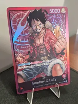 2022 One Piece Monkey D. Luffy ERRATA Leader ST01-001 Revised holo FOIL - Image 2