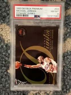 SkyBox 1993-94 Premium Michael Jordan Dynamic Dunks #D4 PSA 8 Chicago Bulls - Image 2