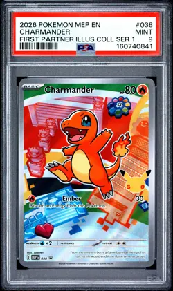 2026 POKEMON MEP EN-ME BLACK STAR PROMO #038 CHARMANDER PSA 9 - Image 1