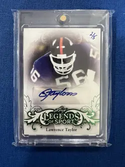 2015 Leaf Legends of Sport Lawrence Taylor Green 2/5 auto Autograph SSP - Image 1