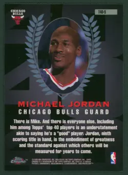 1997-98 Topps Chrome Topps 40 MICHAEL JORDAN #T40-5 Chicago Bulls HOF SP Nice - Image 2