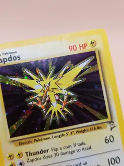 Zapdos Base Set 2 Holo Rare 20/102 Pokemon Card - WOTC 1999 SWIRL - Image 3