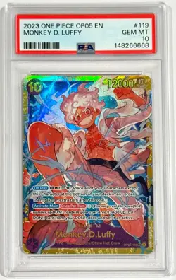 2024 One Piece Monkey D. Luffy OP05-119 Secret Rare PSA 10 Gem Mint English - Image 1