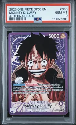 PSA 10 - English - Monkey D Luffy Alt Art Leader - Op05-060 - One Piece TCG - Image 1