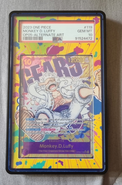One Piece Card Game Monkey D. Luffy OP05-119 SEC Alt Alt Gear 5 PSA 10 English - Image 1