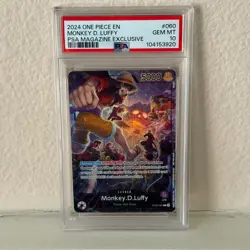 Monkey D. Luffy PSA Magazine Exclusive OP05-060 PSA 10 - Image 1