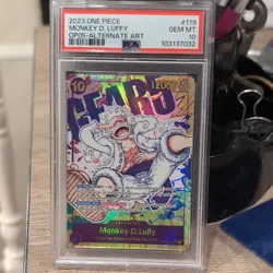 2023 One Piece Card Game Monkey D. Luffy OP05-119 Alt Art Foil PSA 10 - Image 1