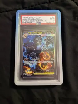 2025 POKEMON PFL EN-PHANTASMAL FLAMES #125 MEGA CHARIZARD X EX PSA 9 MINT - Image 3