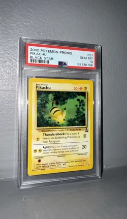 2000 POKEMON PROMO BLACK STAR #27 PIKACHU PSA 10 - Image 1