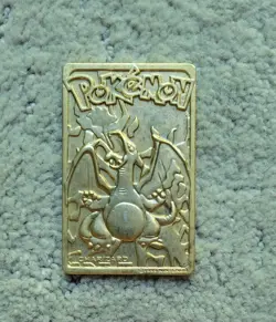 Charizard Burger King Gold Plated 23K Gold Metal Pokemon Card 1999 VTG - Image 1