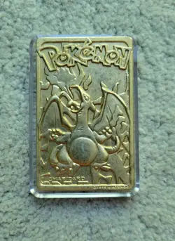 Charizard Burger King Gold Plated 23K Gold Metal Pokemon Card 1999 VTG - Image 2