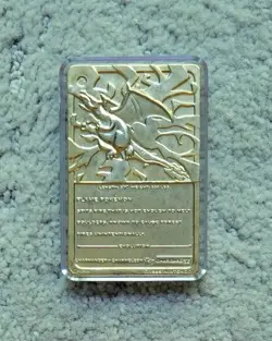 Charizard Burger King Gold Plated 23K Gold Metal Pokemon Card 1999 VTG - Image 3