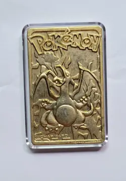 Charizard Burger King Gold Plated 23K Gold Metal Pokemon Card 1999 VTG - Image 4
