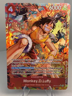 OP16-015 Monkey D Luffy ALT ART One Piece TCG The Time of Battle English SR #1 - Image 1