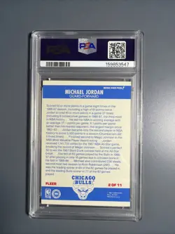 1987 Fleer Basketball Sticker #2 Michael Jordan EX MT PSA 6 - Image 2