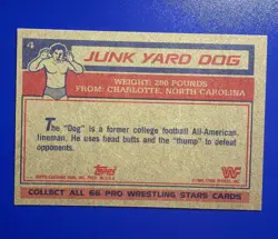 JUNK YARD DOG 1985 Topps WWF #4 JYD WWE HOF & Wrestling Fan Favorite - Image 2