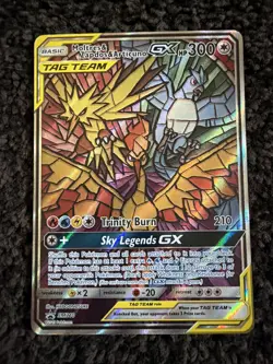 Pokemon - Moltres Zapdos Articuno Black Star Promo SM210 GX Stained Glass Birds - Image 1