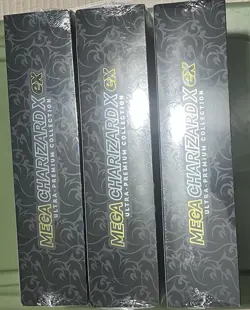 (3x) Pokemon Mega Charizard X ex Ultra Premium Collection Box Sealed New UPC - Image 3