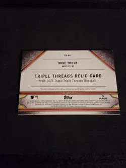 2024 Topps Triple Threads Mike Trout JERSEY RELIC 17/36 Angels Memorabilia SP - Image 3
