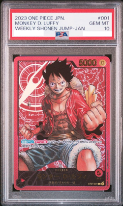 Monkey D. Luffy One Piece 2023 Shonen Jump Jan Promo Japanese ST01-001 L PSA 10 - Image 1