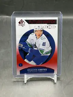 2025-26 UD SP Authentic Future Watch Limited Red Braeden Cootes RC #175 Canucks - Image 1