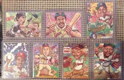 LOT OF 7 FOIL CHASE CARDS: 1993 Cardtoons HOF BASEBALL PLAYERS PARODY VINTAGE - Image 1