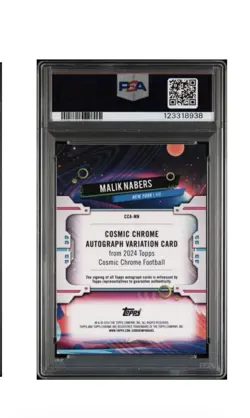 2024 Topps Cosmic Chrome Rookies Malik Nabers Auto 10 Black Eclipse PSA 10 #/10 - Image 2