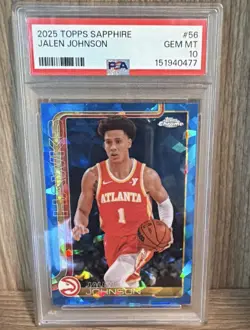 Topps Sapphire 2025 Jalen Johnson Sapphire Parallel #56 Hawks PSA 10 - Image 1