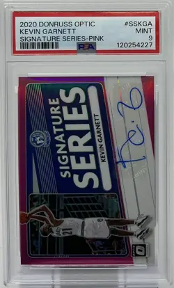 Kevin Garnett Auto PSA 9 -2020 Donruss Optic ‘Pink’ /25 -T-Wolves, Celtics, HOF - Image 1