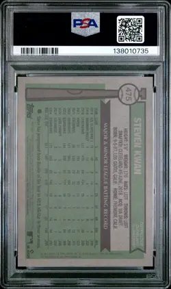 2025 TOPPS HERITAGE CHROME-RED REFRACTOR #475 STEVEN KWAN 3/5 PSA 10 - Image 2