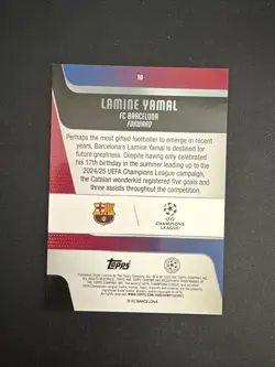 2025-26 Topps Chrome UEFA Lamine Yamal X Fractor Parallel #10 FC Barcelona - Image 2