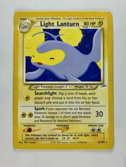 Light Lanturn 2002 Pokemon Neo Destiny Unlimited Rare #23/105 * Damaged - Image 1