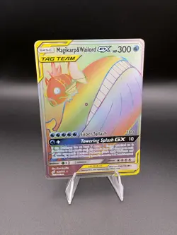 Pokemon Magikarp and Wailord GX Rainbow Rare Card 183/181 Tag Team Edition - Image 1