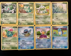 Pokemon TCG Vintage Lot of 8 Bulbasaur Squirtle Shadowless Base Set FRLG LP MP - Image 1