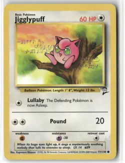 Pokemon Jigglypuff 077/130 Base Set 2 Common - Image 1