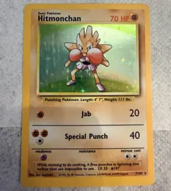 Base Set Hitmonchan 7/102 Holo Rare 70 HP Wizards of the Coast 1999 English - Image 1