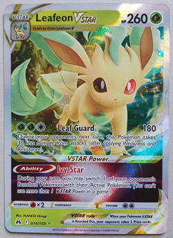 Pokemon TCG Crown Zenith Leafeon VSTAR Holo Card Ultra Rare 014/159 Near Mint - Image 1