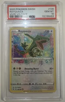 Rayquaza Amazing Rare 138/185 PSA 10 Gem Mint Vivid Voltage Pokemon Card - Image 1