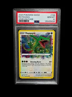 2020 Pokemon Rayquaza 138/185 Vivid Voltage Amazing Rare ENG PSA 10 - Image 1
