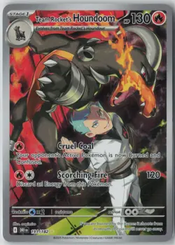 Pokemon Team Rocket's Houndoom 191/182 Illustration Rare SV Destined Rivals NM - Image 1