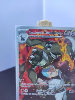 Team Rocket's Houndoom 191/182 Destined Rivals Illustration Rare NM Pokemon - Image 4