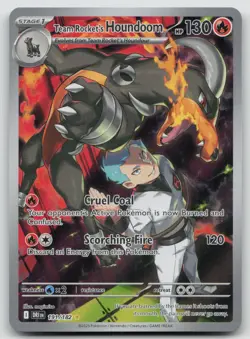 Team Rocket's Houndoom 191/182 Illustration Rare Destined Rivals Pokemon Holo NM - Image 1