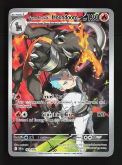 Team Rocket's Houndoom 191/182 Illustration Rare Destined Rivals Pokemon NM - Image 1